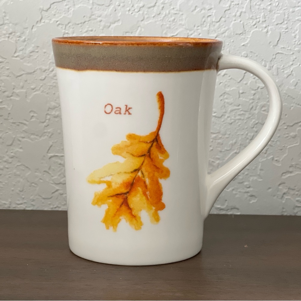STARBUCKS Coffee Oak Leaf Coffee Tea Cup Mug 2007 13oz
